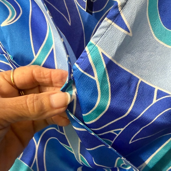 Papermoon Blue & Aqua Swirl Dress with Side Ring Accent - Picture 5 of 10